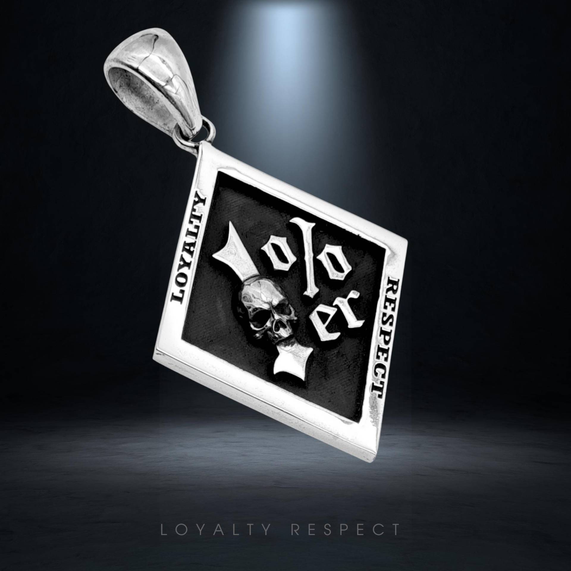 1%er Anhänger Aus 925 Sterling Silber Sinner13 Rustikal One Percenter Outlaw Skull Totenkopf von Rockerschmuck666