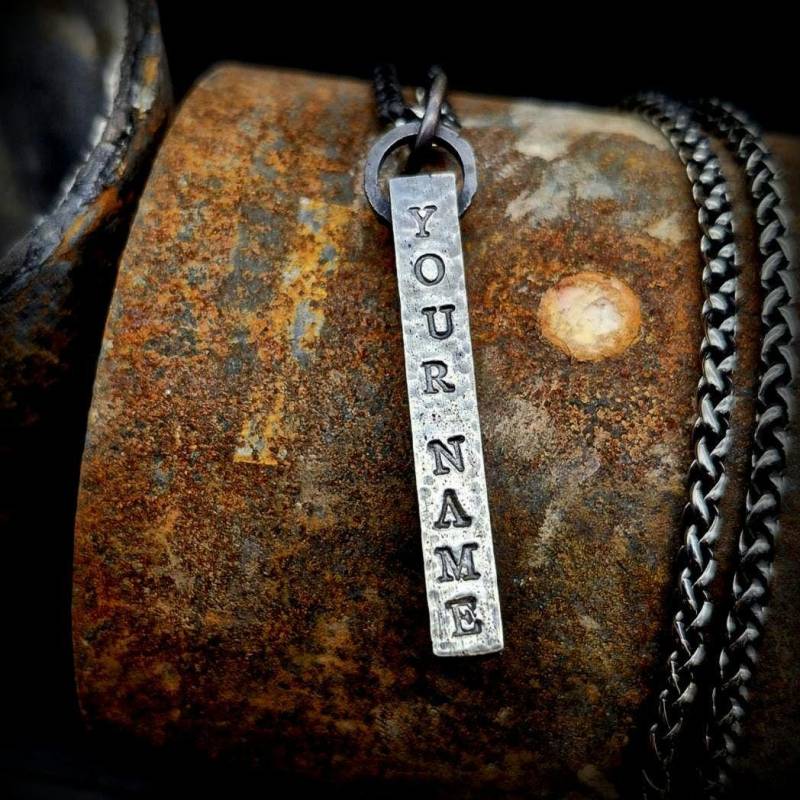 Personalisiere Dein Anhänger Bolzen Aus 925 Silber Halskette Geschenk. Rustikaler von Rockerschmuck666