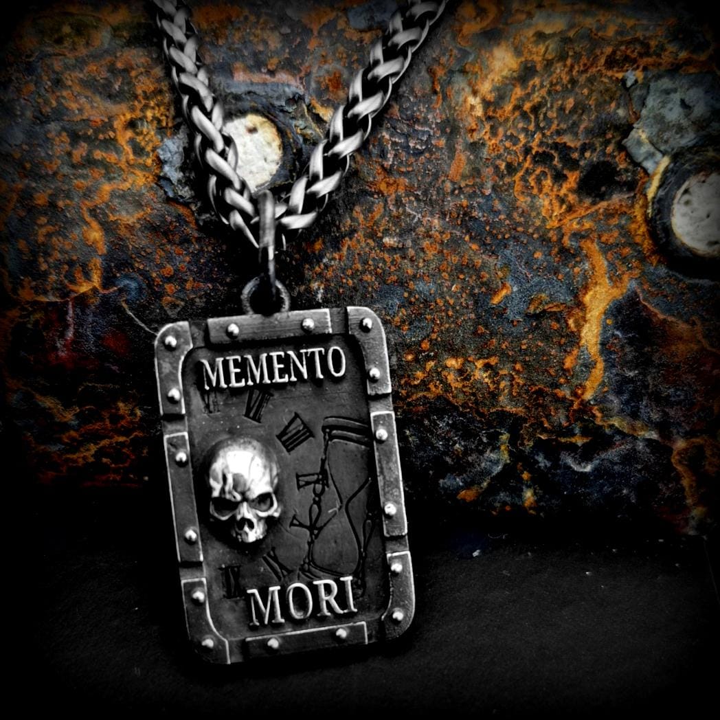 Memento Mori/Totenkopf Sanduhr Die Zeit Ist Vergänglich 925 Silber von Rockerschmuck666