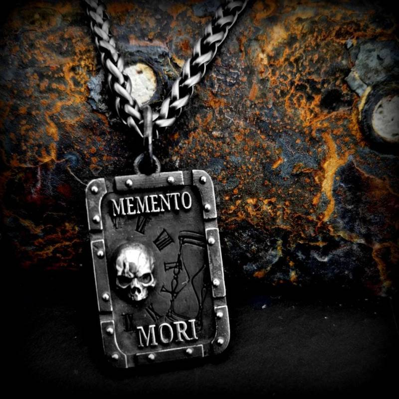 Memento Mori/Totenkopf Sanduhr Die Zeit Ist Vergänglich 925 Silber von Rockerschmuck666