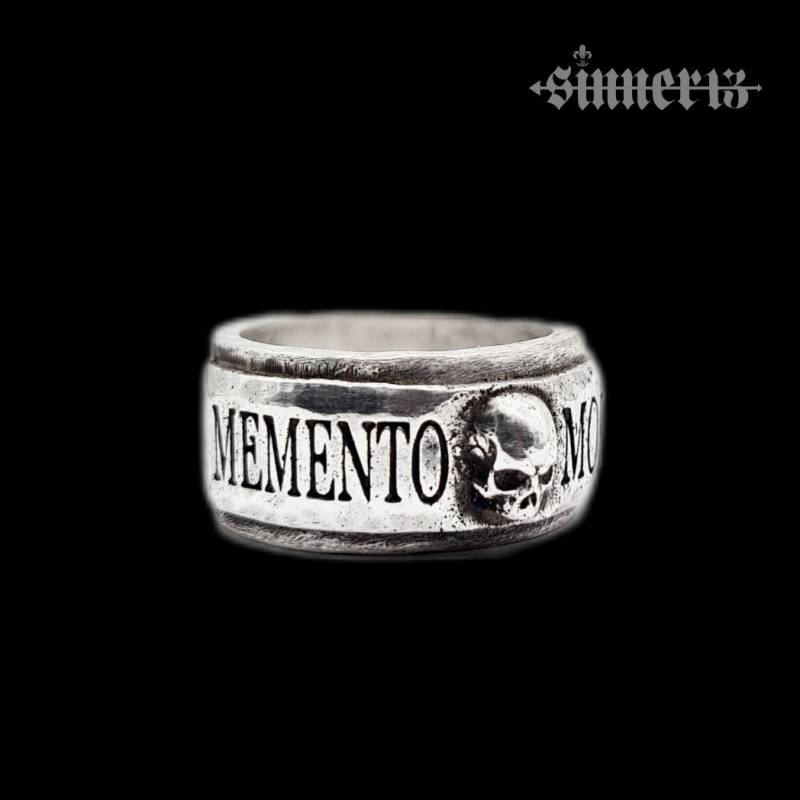 Memento Mori/Totenkopf Skull Ring 925 Silber Rustikal von Rockerschmuck666