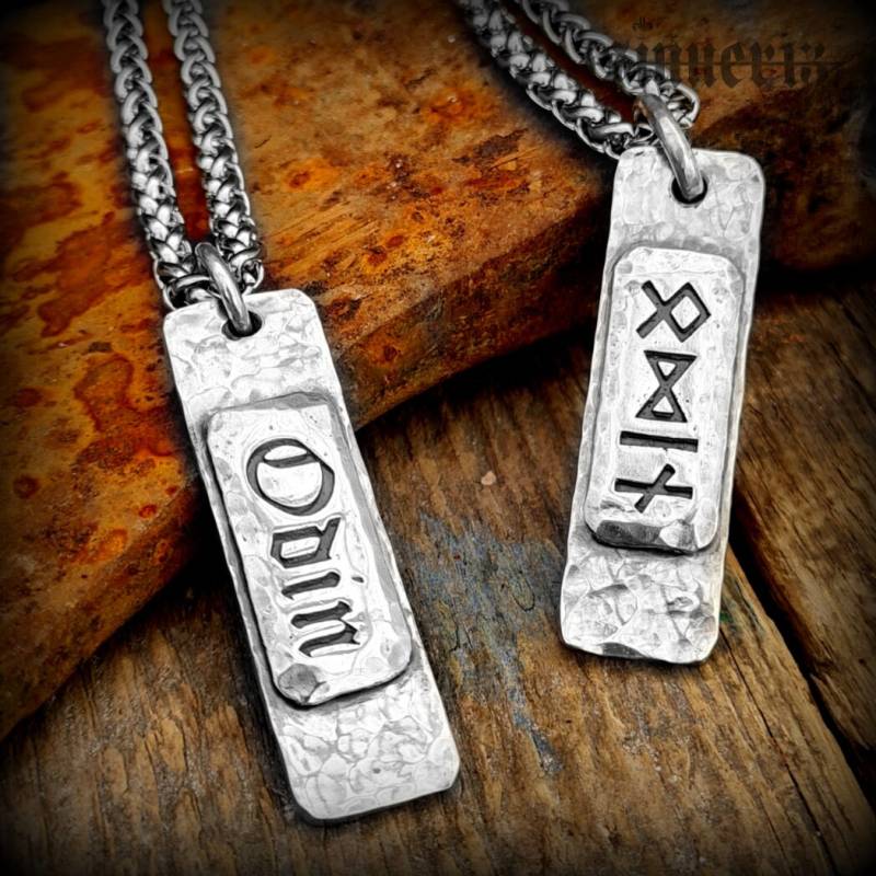 Odin Runen Wikinger/Silber Anhänger 925 Mit Kette von Rockerschmuck666