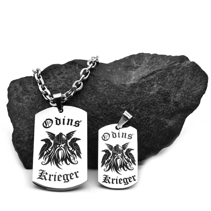 Odins Krieger Edelstahl Anhänger Mit Kette Wikinger, Vikings, Odin von Rockerschmuck666