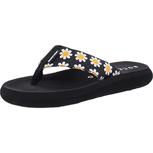 Rocket Dog Damen Spotlight Flip Flop Flipflop, Schwarz mit Gänseblümchen, 42 EU von Rocket Dog