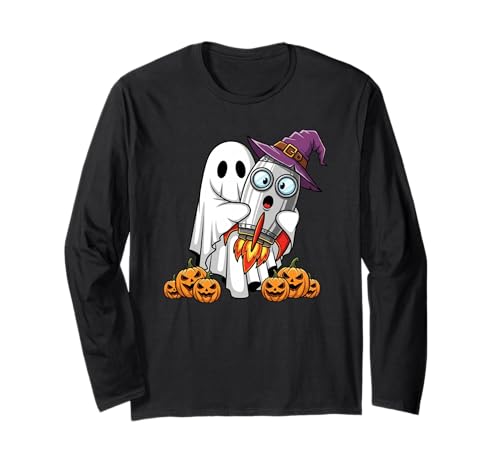 Lustiger Geist Rakete Kürbis Halloween Kinder Herren Damen Langarmshirt von Rocket Lovers Cute Halloween Outfits for Boy Girl