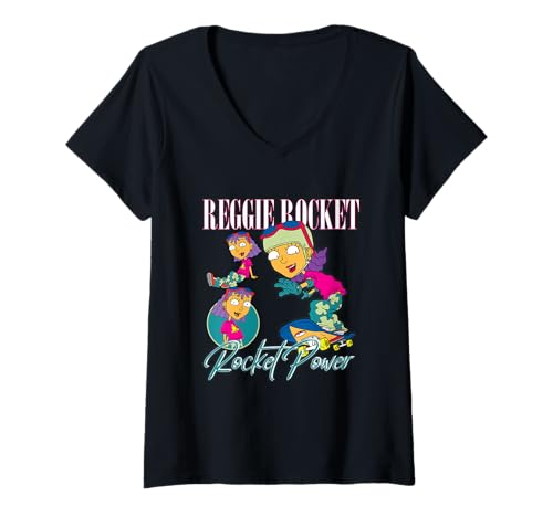 Damen Rocket Power Reggie Rocket T-Shirt mit V-Ausschnitt von Rocket Power