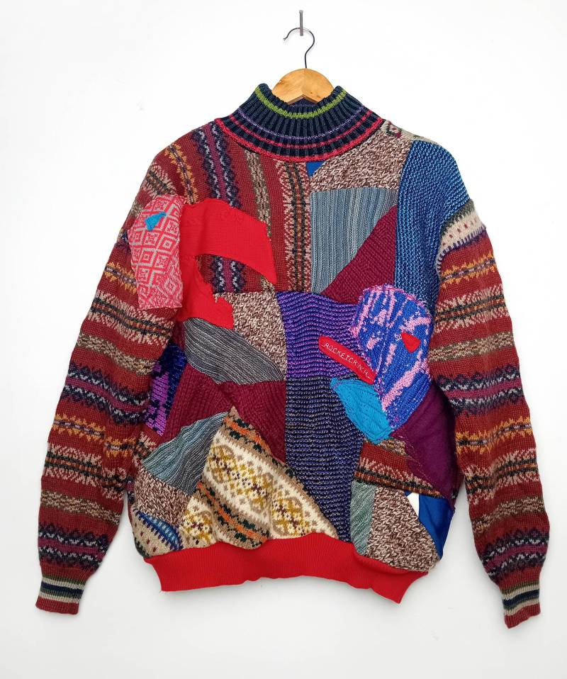 Upcycled Strickpullover Aus Rotbrauner Schurwolle von RocketcrunchShop