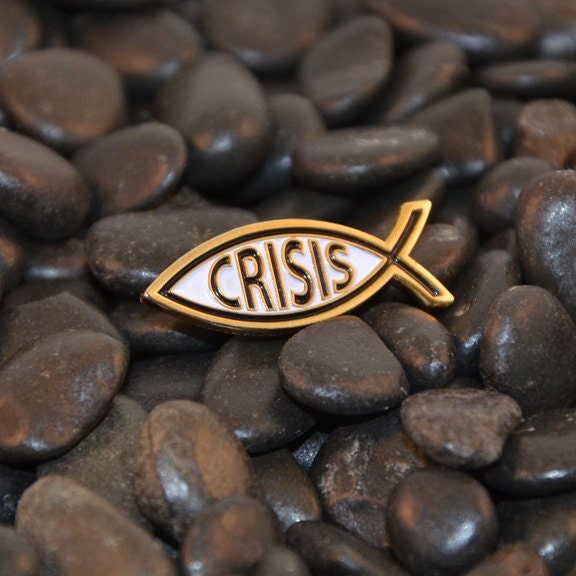 Crisis Fish Emaille Pin, Anstecknadel, Schmuck, Anstecker, Brosche Crisis Fish Emaille Pin, Anstecknadel, Schmuck, Anstecker, Brosche von RocketsauceLabs