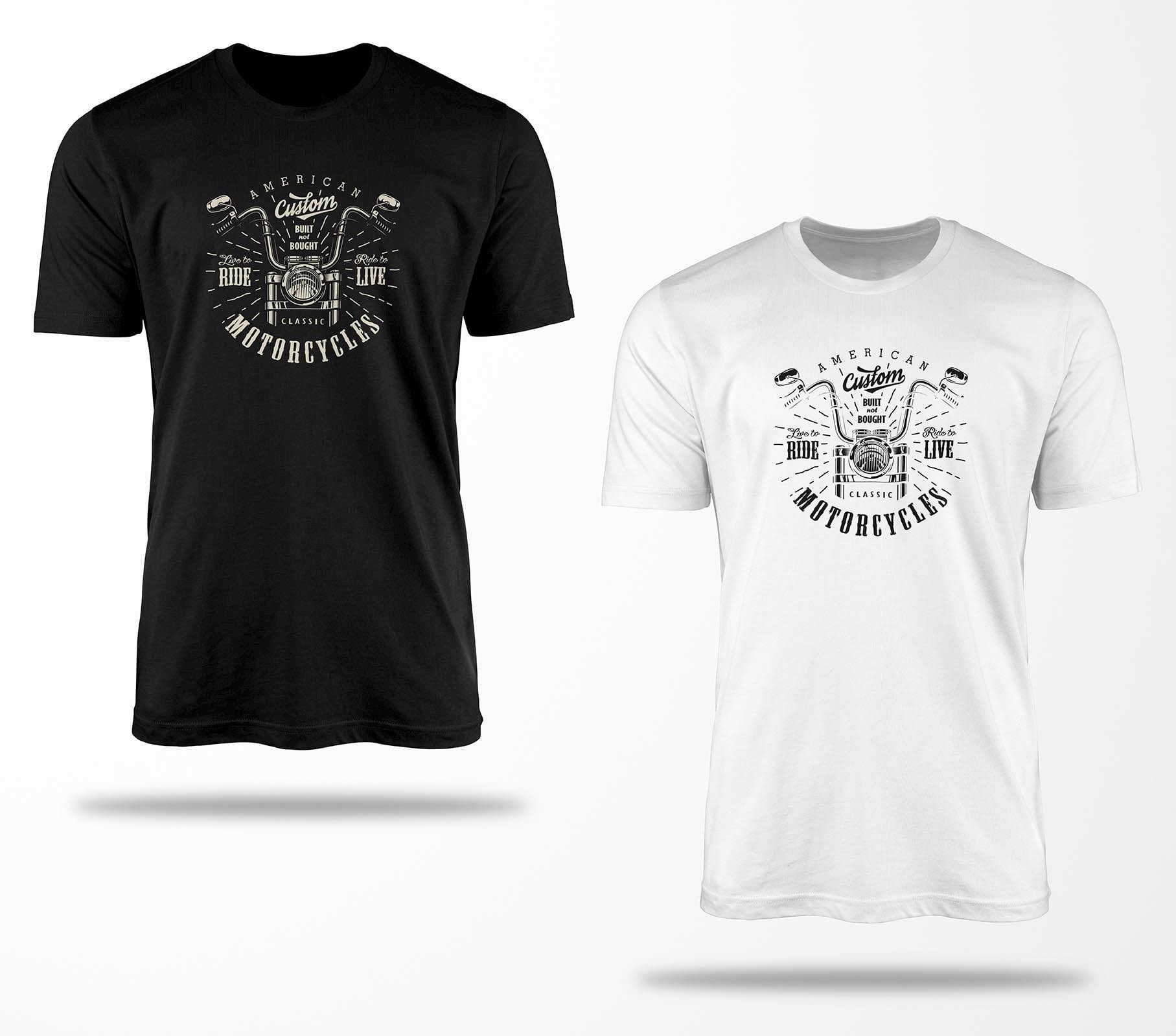 Biker T-Shirts B0004 Motorrad T-Shirt Für Geschenke Motorradfahrer Chopper Bobber Oldschool Benzin Im Blut Bis 5xl Schwarz & Weiß von RocketshirtsShop