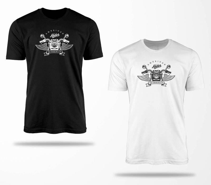 Biker T-Shirts B0024 Motorrad T-Shirt Für Geschenke Motorradfahrer Chopper Bobber Oldschool Benzin Im Blut Bis 5xl Schwarz & Weiß von RocketshirtsShop