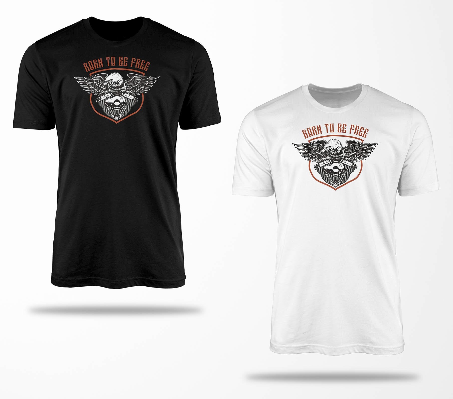 Biker T-Shirts B0034 Motorrad T-Shirt Für Geschenke Motorradfahrer Chopper Bobber Oldschool Benzin Im Blut Bis 5xl Schwarz & Weiß von RocketshirtsShop