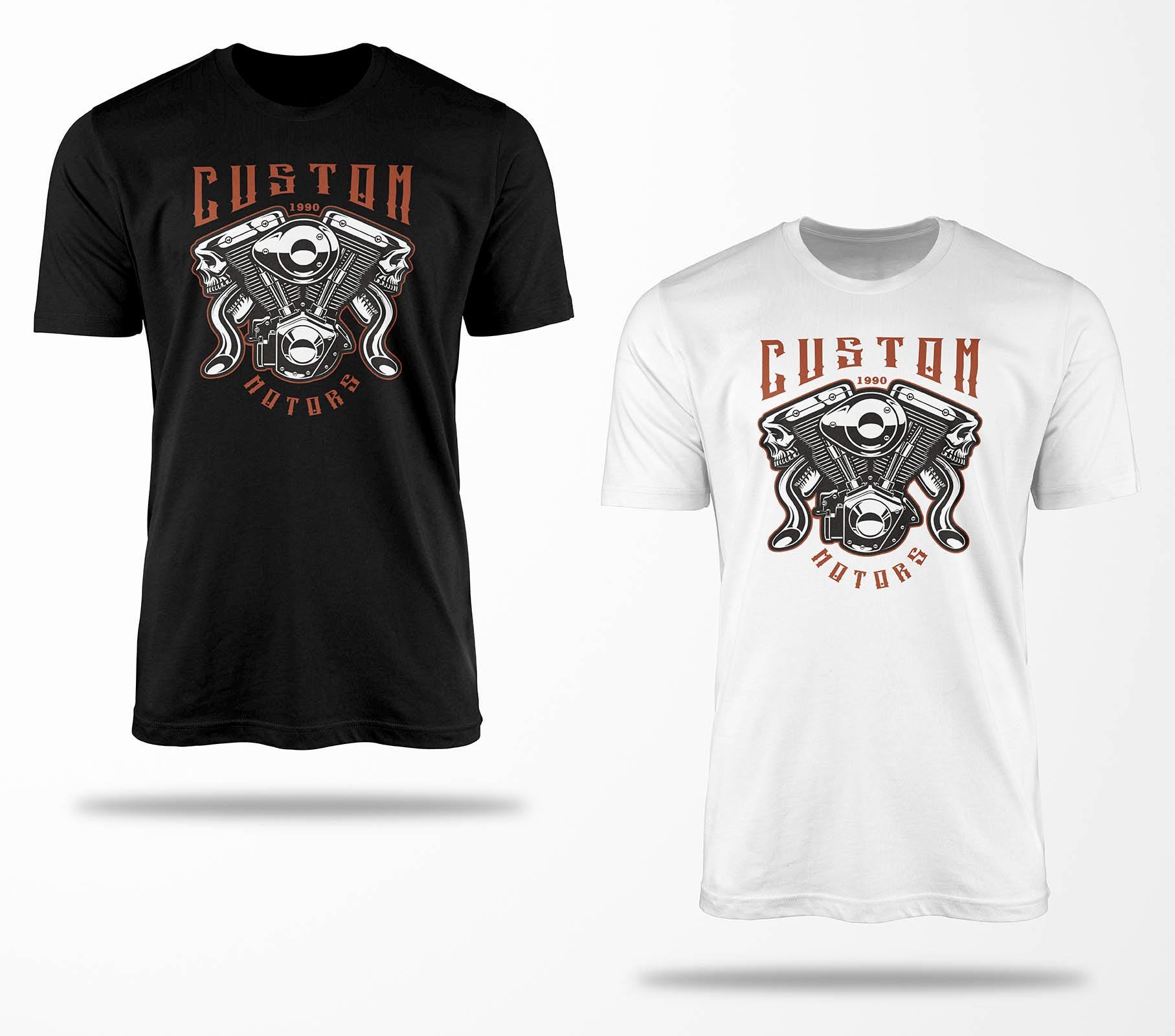 Biker T-Shirts B0035 Motorrad T-Shirt Für Geschenke Motorradfahrer Chopper Bobber Oldschool Benzin Im Blut Bis 5xl Schwarz & Weiß von RocketshirtsShop