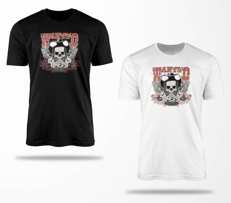 Biker T-Shirts B0044 Motorrad T-Shirt Für Geschenke Motorradfahrer Chopper Bobber Oldschool Benzin Im Blut Bis 5xl Schwarz & Weiß von RocketshirtsShop