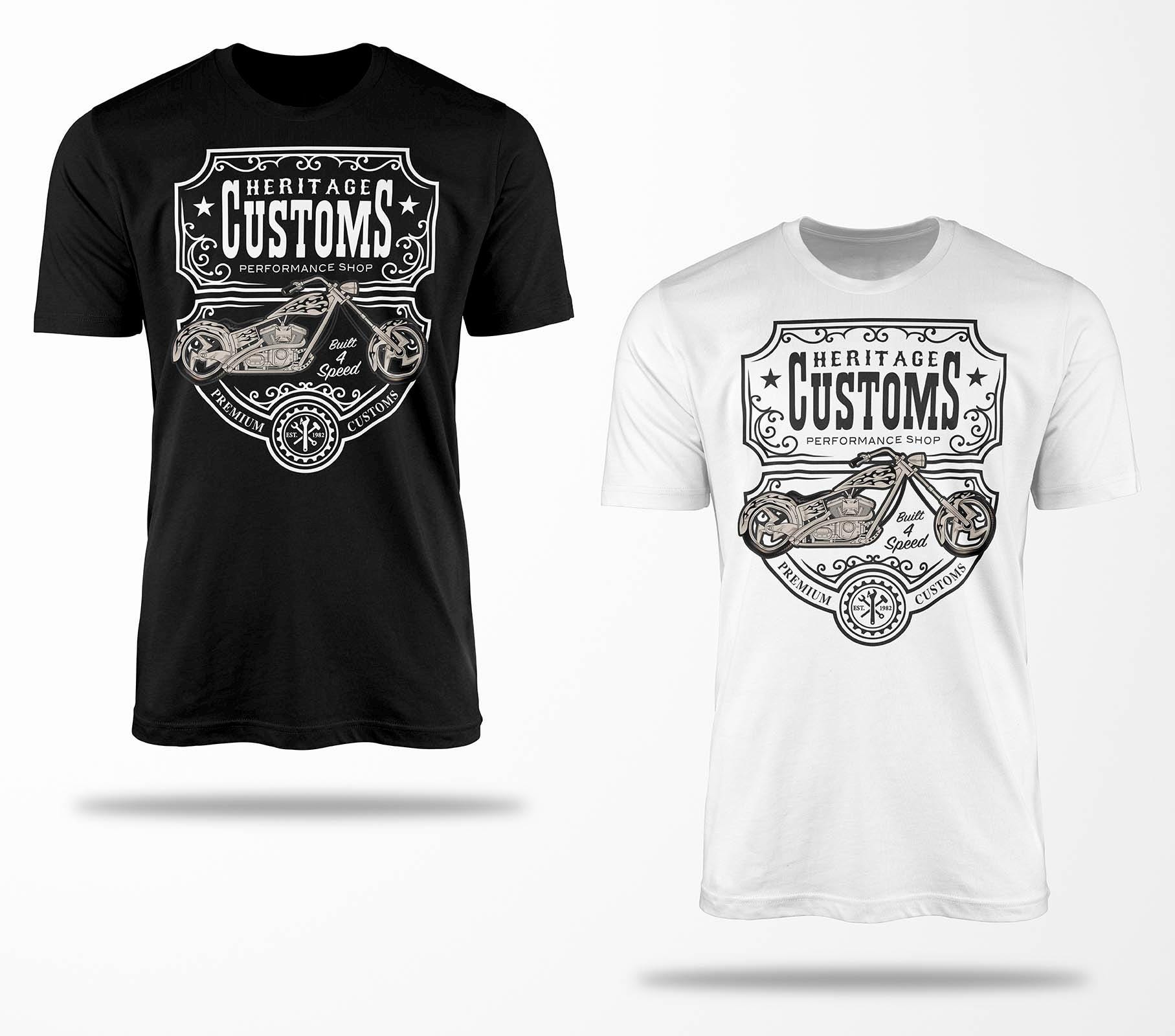 Biker T-Shirts B0096 Motorrad T-Shirt Für Geschenke Motorradfahrer Chopper Bobber Oldschool Benzin Im Blut Bis 5xl Schwarz & Weiß von RocketshirtsShop