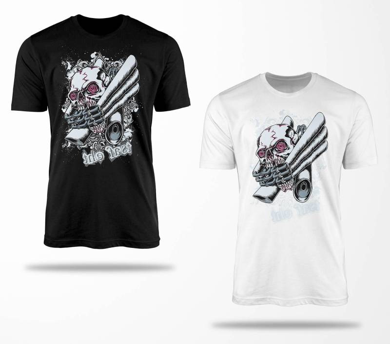 Biker T-Shirts B0101 Motorrad T-Shirt Für Geschenke Motorradfahrer Chopper Bobber Oldschool Benzin Im Blut Bis 5xl Schwarz & Weiß von RocketshirtsShop