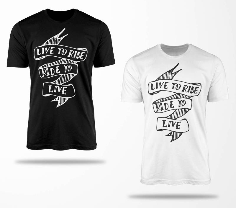 Biker T-Shirts B0105 Motorrad T-Shirt Für Geschenke Motorradfahrer Chopper Bobber Oldschool Benzin Im Blut Bis 5xl Schwarz & Weiß von RocketshirtsShop