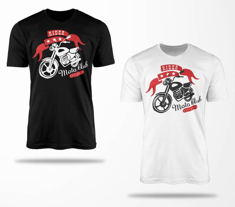 Biker T-Shirts B0154 Motorrad T-Shirt Für Geschenke Motorradfahrer Chopper Bobber Oldschool Benzin Im Blut Bis 5xl Schwarz & Weiß von RocketshirtsShop