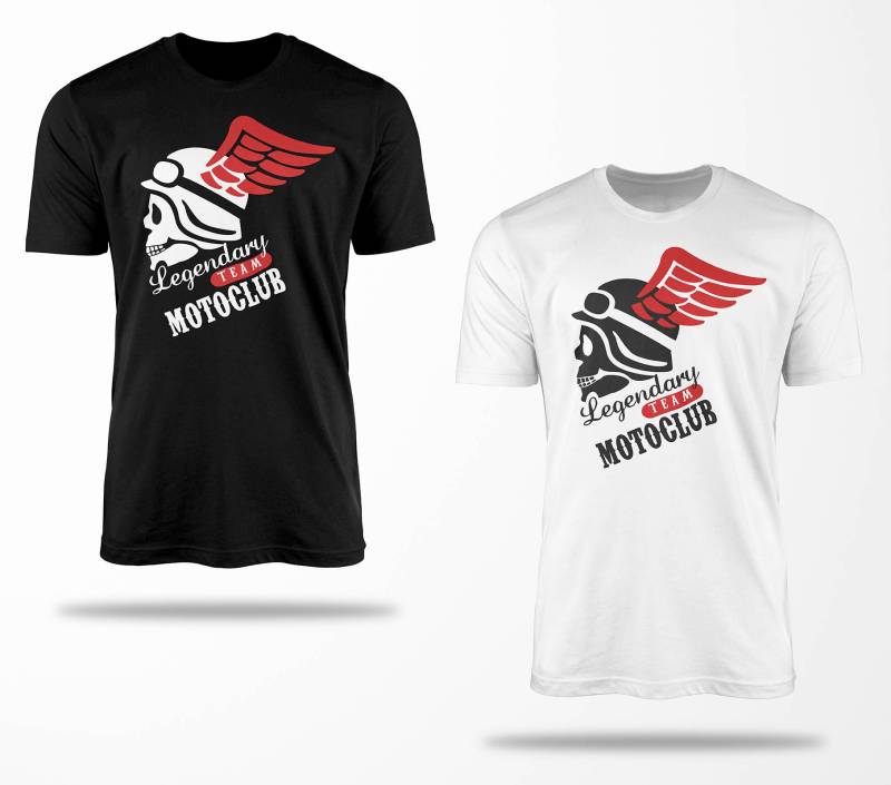 Biker T-Shirts B0161 Motorrad T-Shirt Für Geschenke Motorradfahrer Chopper Bobber Oldschool Benzin Im Blut Bis 5xl Schwarz & Weiß von RocketshirtsShop