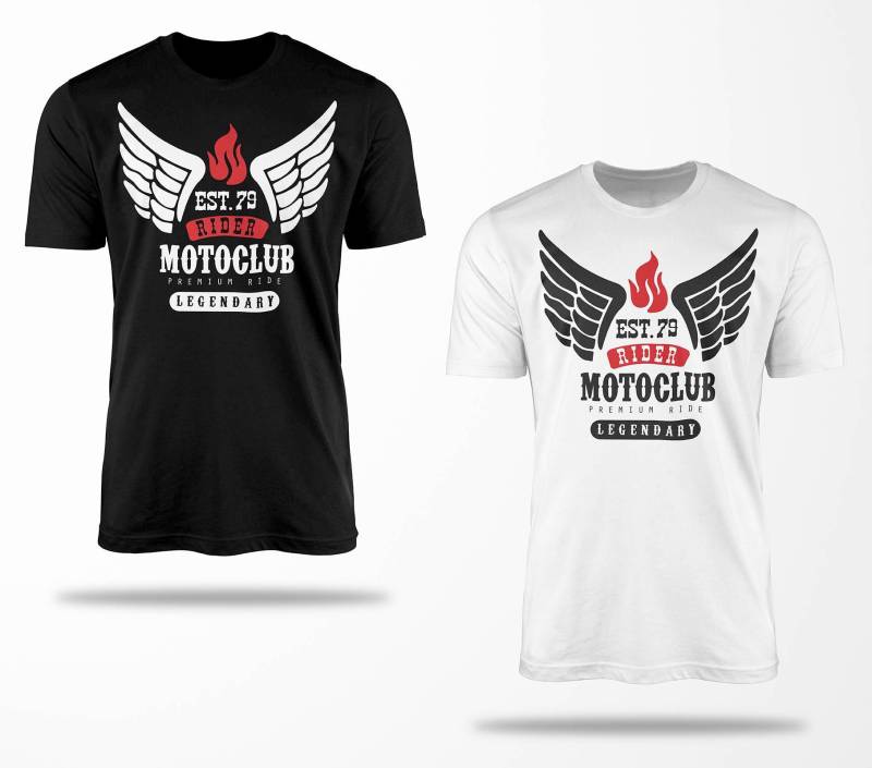 Biker T-Shirts B0162 Motorrad T-Shirt Für Geschenke Motorradfahrer Chopper Bobber Oldschool Benzin Im Blut Bis 5xl Schwarz & Weiß von RocketshirtsShop