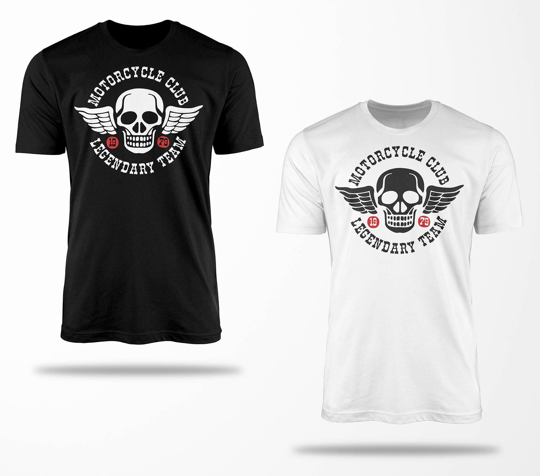 Biker T-Shirts B0163 Motorrad T-Shirt Für Geschenke Motorradfahrer Chopper Bobber Oldschool Benzin Im Blut Bis 5xl Schwarz & Weiß von RocketshirtsShop