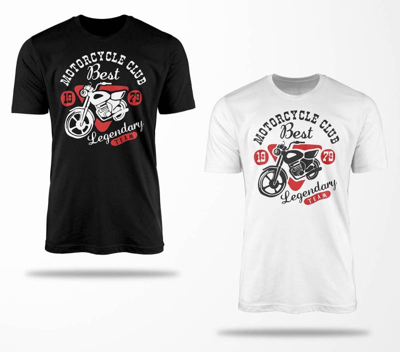 Biker T-Shirts B0165 Motorrad T-Shirt Für Geschenke Motorradfahrer Chopper Bobber Oldschool Benzin Im Blut Bis 5xl Schwarz & Weiß von RocketshirtsShop
