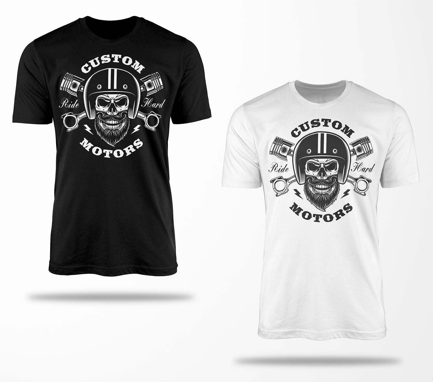 Biker T-Shirts B0219 Motorrad T-Shirt Für Geschenke Motorradfahrer Chopper Bobber Oldschool Benzin Im Blut Bis 5xl Schwarz & Weiß von RocketshirtsShop