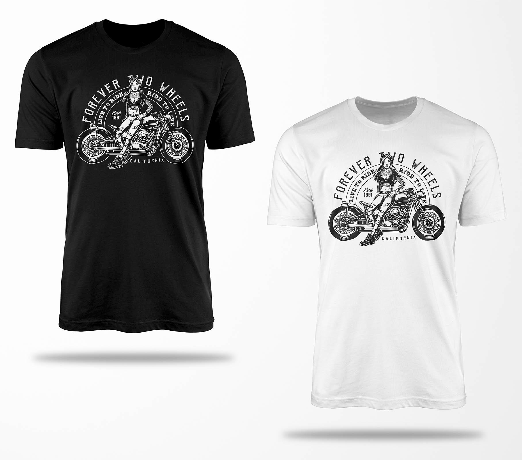 Biker T-Shirts B0256 Motorrad T-Shirt Für Geschenke Motorradfahrer Chopper Bobber Oldschool Benzin Im Blut Bis 5xl Schwarz & Weiß von RocketshirtsShop