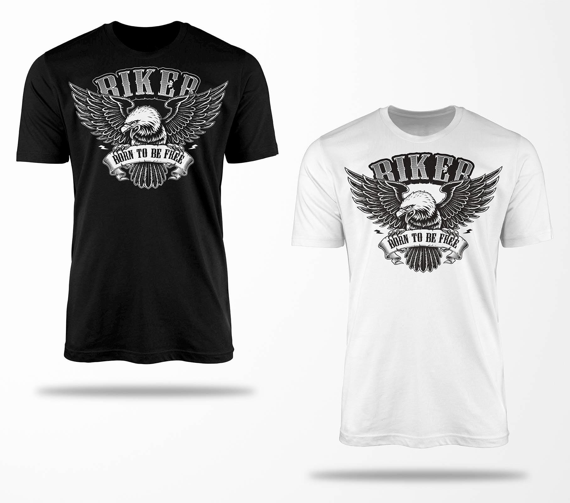 Biker T-Shirts B0299 Motorrad T-Shirt Für Geschenke Motorradfahrer Chopper Bobber Oldschool Benzin Im Blut Bis 5xl Schwarz & Weiß von RocketshirtsShop