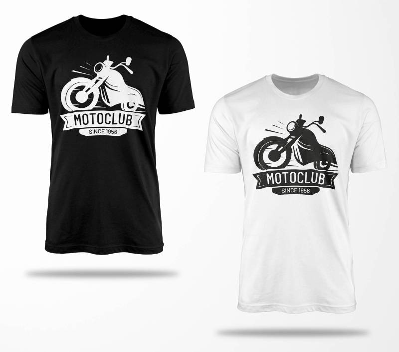Biker T-Shirts B0305 Motorrad T-Shirt Für Geschenke Motorradfahrer Chopper Bobber Oldschool Benzin Im Blut Bis 5xl Schwarz & Weiß von RocketshirtsShop
