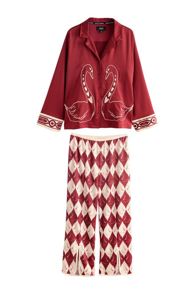 Rockett St George Pyjama Rockett St George geknöpfter Satin-Schlafanzug (2 tlg) von Rockett St George