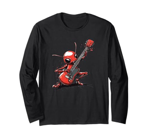 Electric Vibes from a Rocking Ameise Hero for Man and Woman Langarmshirt von Rocking Ant with Guitar