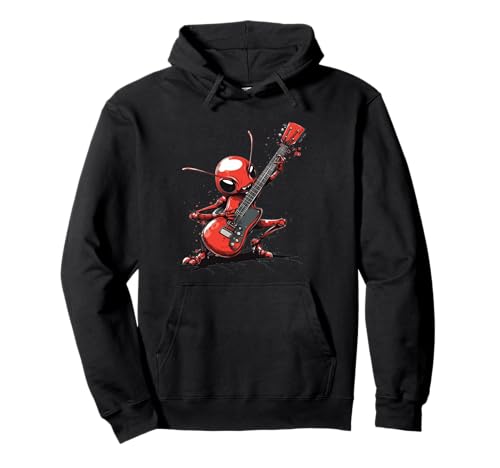 Electric Vibes from a Rocking Ameise Hero for Man and Woman Pullover Hoodie von Rocking Ant with Guitar