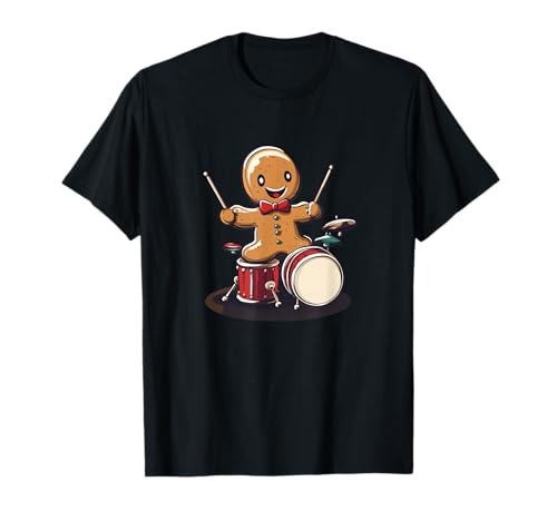 Cooler Rocking Cookie Man mit Trommeln für Keksliebhaber T-Shirt Cooler Rocking Cookie Man mit Trommeln für Keksliebhaber T-Shirt von Rocking Gingerbread Man
