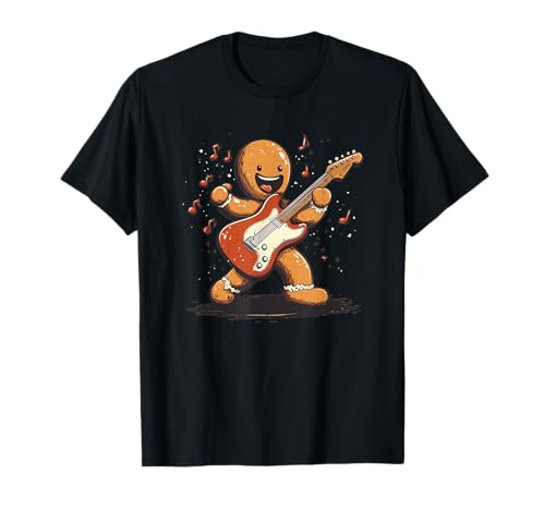 Cooles Weihnachtskonzert mit diesem Gitarrenkeks für Jungen und Mädchen T-Shirt von Rocking Gingerbread Man