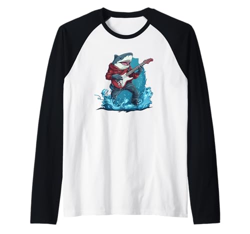 Rock'n Roll Shark Outfit mit Gitarre für Erwachsene und Kinder Raglan Rock'n Roll Shark Outfit mit Gitarre für Erwachsene und Kinder Raglan von Rocking Shark