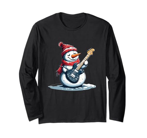 Schneemann schmelzende Gesichter mit Gitarrensolos für Erwachsene und Kinder Langarmshirt Schneemann schmelzende Gesichter mit Gitarrensolos für Erwachsene und Kinder Langarmshirt von Rocking Snowman