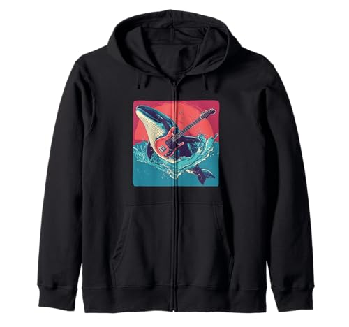 Lustiger Wal mit E-Gitarre Kostüm für Jungen und Mädchen Kapuzenjacke Lustiger Wal mit E-Gitarre Kostüm für Jungen und Mädchen Kapuzenjacke von Rocking Whale