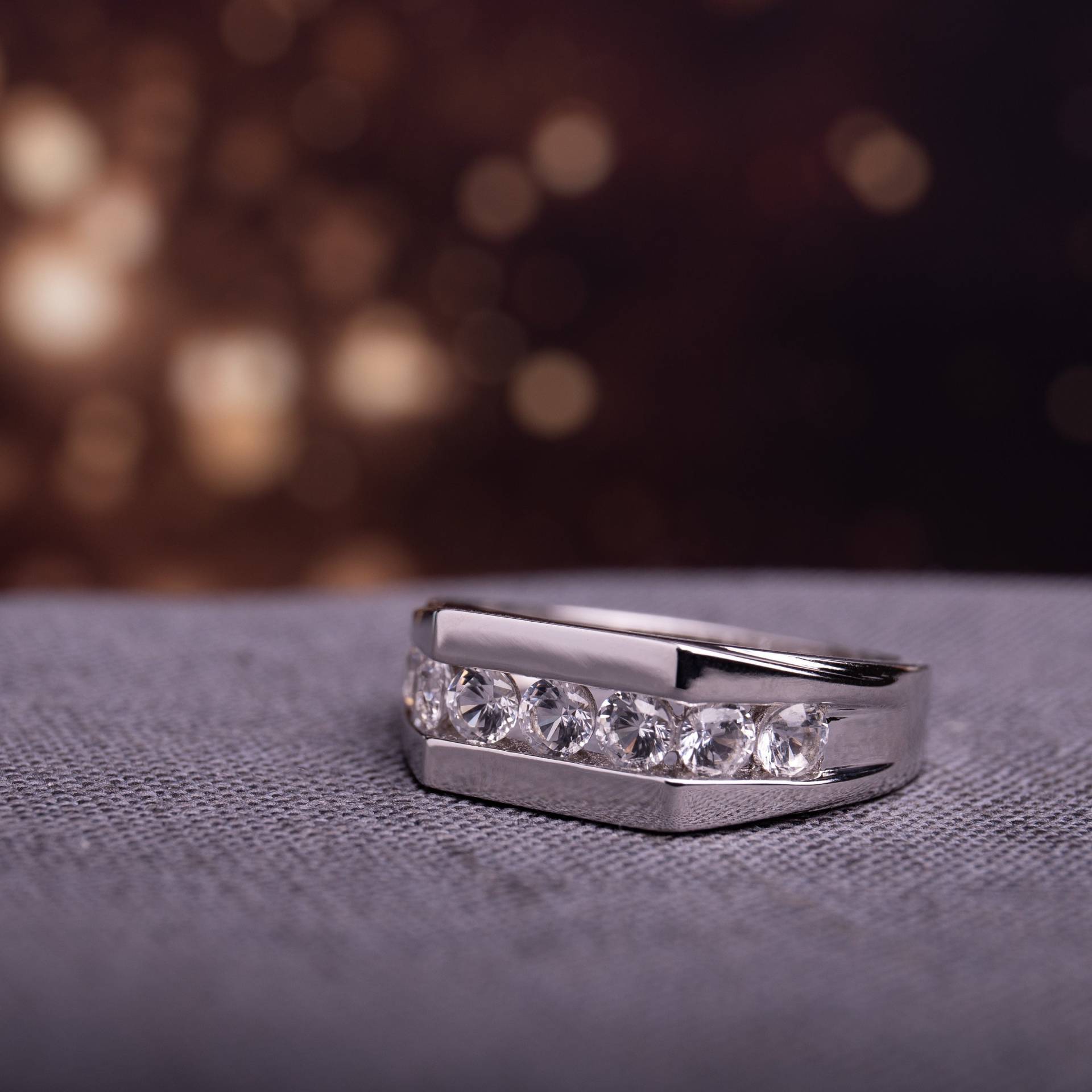 Moissanit Ehering, Herren Diamant Verlobungsring Für Ihn, Jahrestag Ringe Freund, Versprechen Ring, Geschenk Mann von RockingJewels