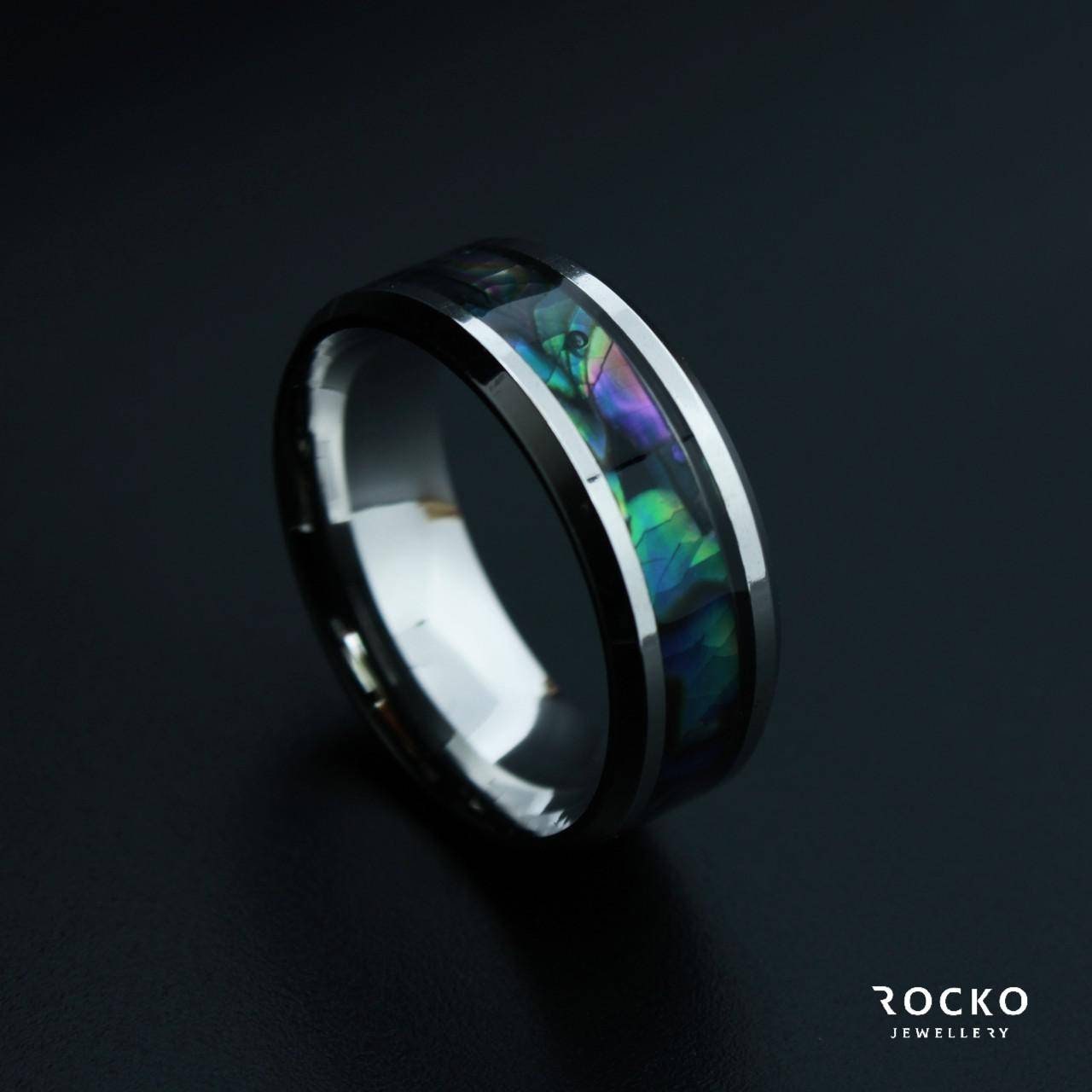 Silber Abalone Kristall Ring | Geschenk Schmuckring Für Männer Frauen Silber Abalone Kristall Ring | Geschenk Schmuckring Für Männer Frauen von RockoJewellery