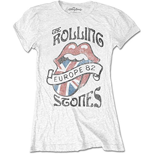 Rockoff Trade Damen Europe '82 T-Shirt, Weiß, S von Rolling Stones