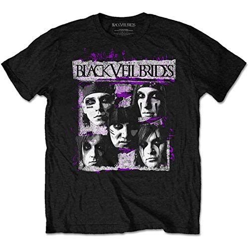 Rockoff Trade Herren Black Veil Brides Grunge Faces T-Shirt, Schwarz, S von Rockoff Trade