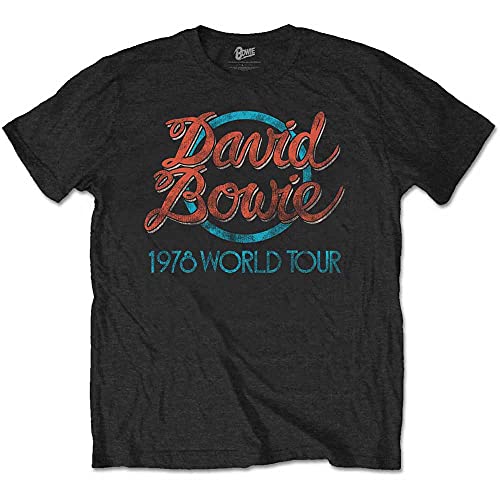 Rockoff Trade Herren David Bowie 1978 World Tour T-Shirt, Schwarz, L von Rockoff Trade