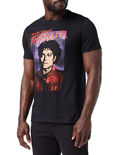 Rockoff Trade Herren Michael Jackson Thriller Pose T-Shirt, Schwarz (Black Black), Small von Rockoff Trade