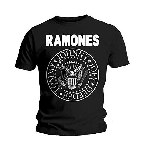 Rockoff Trade Herren Ramones Seal T-Shirt, Schwarz (Schwarz), XXL von Rockoff Trade