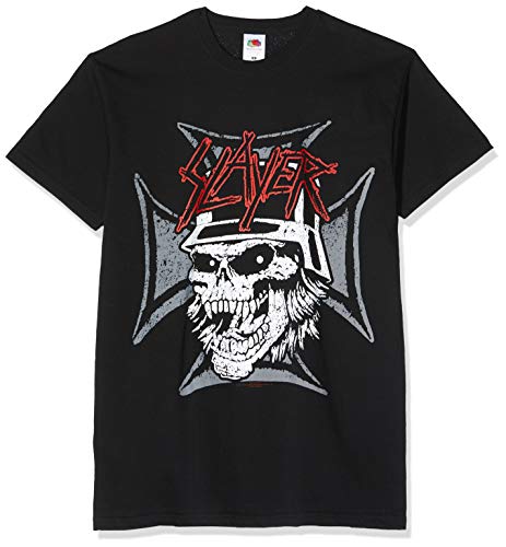 Slayer Herren Graphic Skull T-Shirt, Schwarz (Black Black), Medium von Slayer