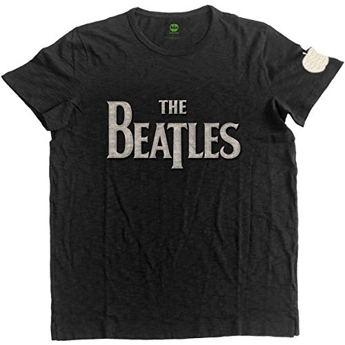 Rockoff Trade Herren The Beatles Drop T Logo Applique Slub T-Shirt, Schwarz, XL von Rocks-off