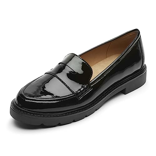 Rockport Damen Kacey Penny Flacher Slipper, schwarzer Lack, 39.5 EU Rockport Damen Kacey Penny Flacher Slipper, schwarzer Lack, 39.5 EU von Rockport