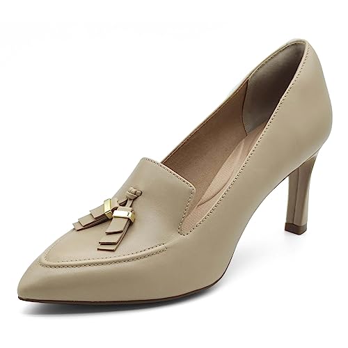 Rockport Damen Total Motion Sheehan Ornament Loafer Pumps, Warmes, beigefarbenes Leder, 10 Wide von Rockport