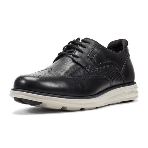 Rockport Herren Coltin Oxford, Schwarz Leder, 46.5 EU Weit von Rockport