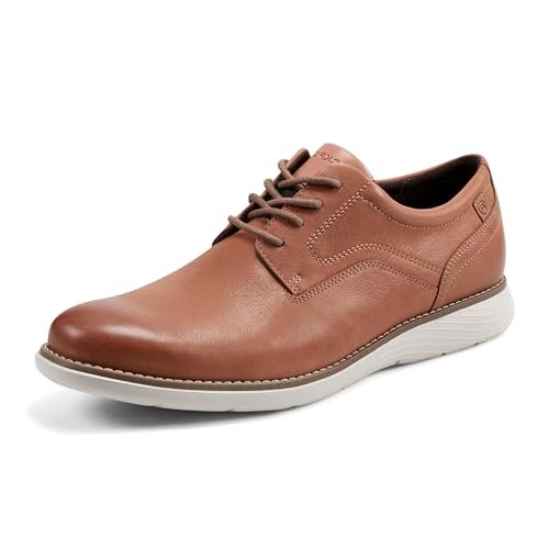 Rockport Herren Garett Plain Toe Oxford Sneaker, Karamellleder, 46.5 EU von Rockport
